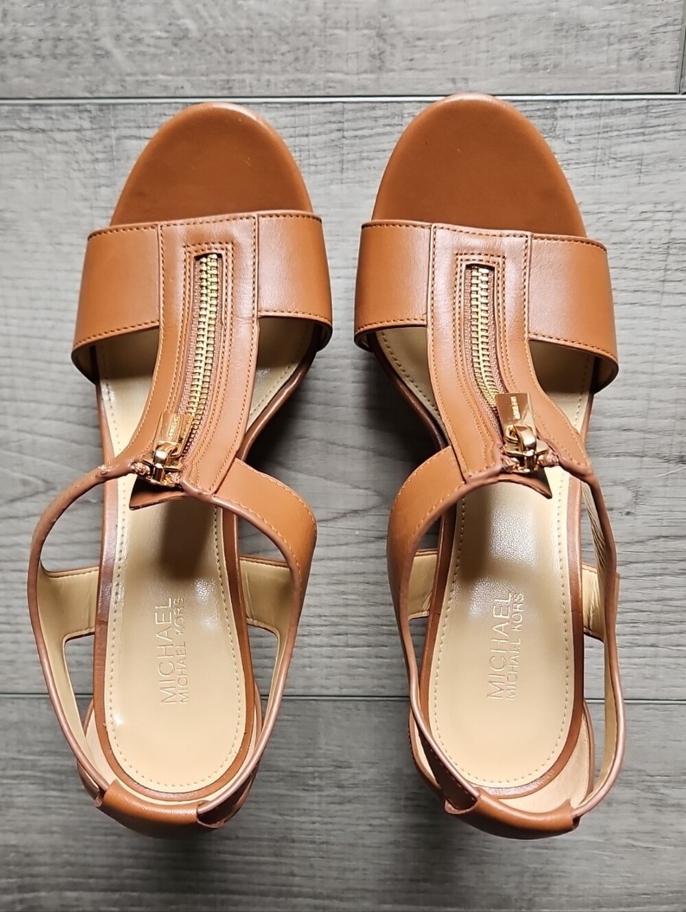 MICHAEL Michael Kors Women's Berkley Leather T-Strap Sandals